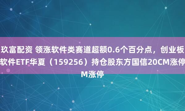 玖富配资 领涨软件类赛道超额0.6个百分点，创业板软件ETF华夏（159256）持仓股东方国信20CM涨停