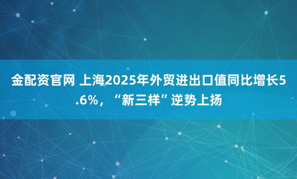 金配资官网 上海2025年外贸进出口值同比增长5.6%，“新三样”逆势上扬